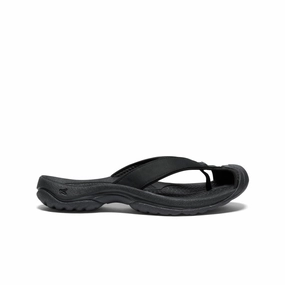Women'S Waimea Leather Flip-Flop  |  Black/Black Engineered For Now
