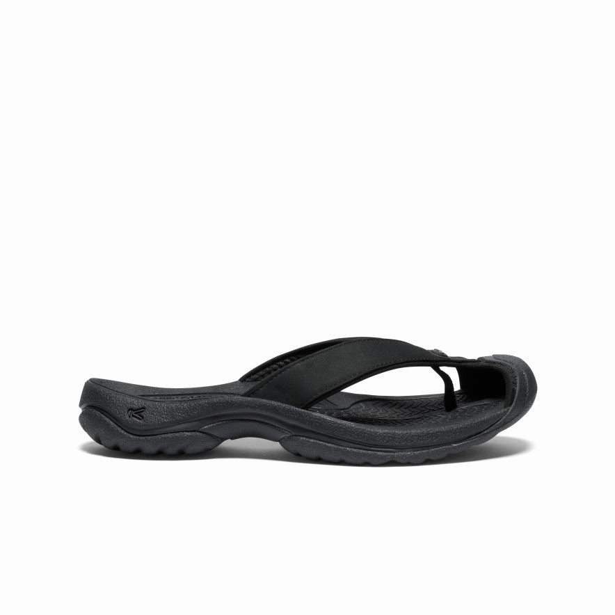 Women'S Waimea Leather Flip-Flop  |  Black/Black Engineered For Now