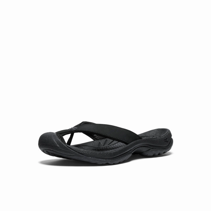 Designed For Days Core Movement Women'S Waimea Leather Flip-Flop  |  Black/Black