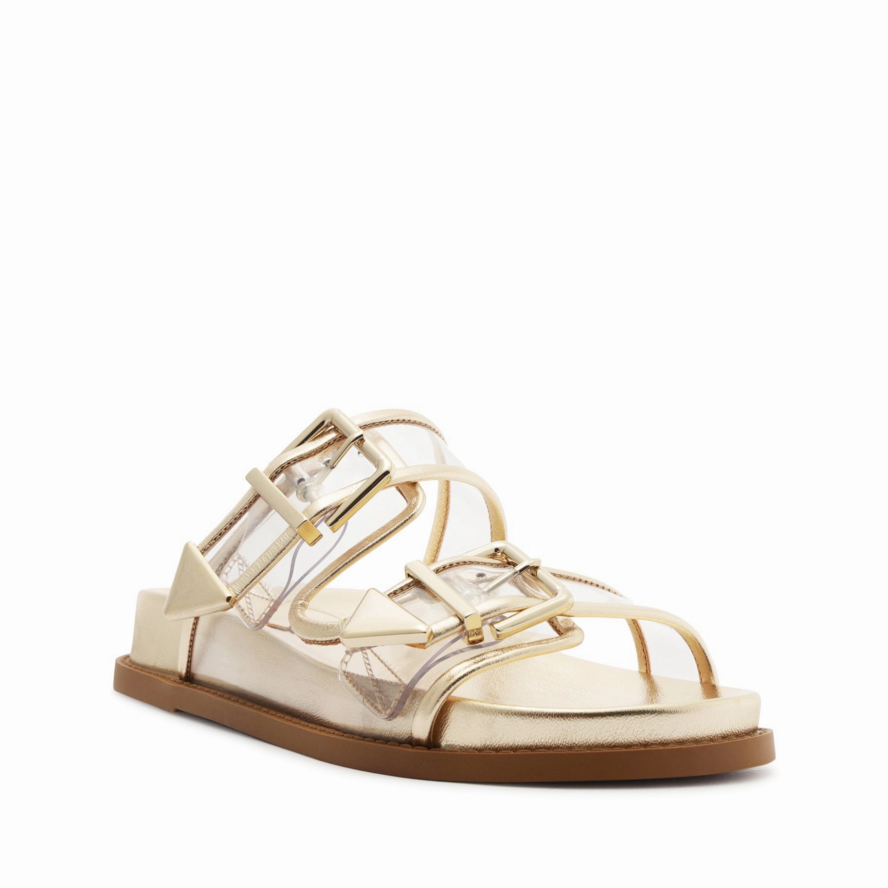 Bold Minimal Motion In Mind Naomi Sporty Vinyl & Metallic Sandal