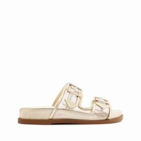 Naomi Sporty Vinyl & Metallic Sandal Layer Logic Essential Drop