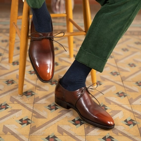 Movement-Inspired Eduardo Derby Shoe - Brown & Cognac