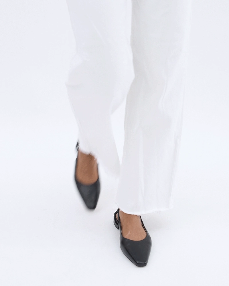 Larissa Dress Flats Black Leather Refined Minimalism