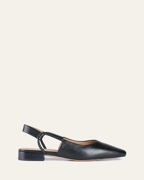 Sleek Citywear Edge And Ease Larissa Dress Flats Black Leather