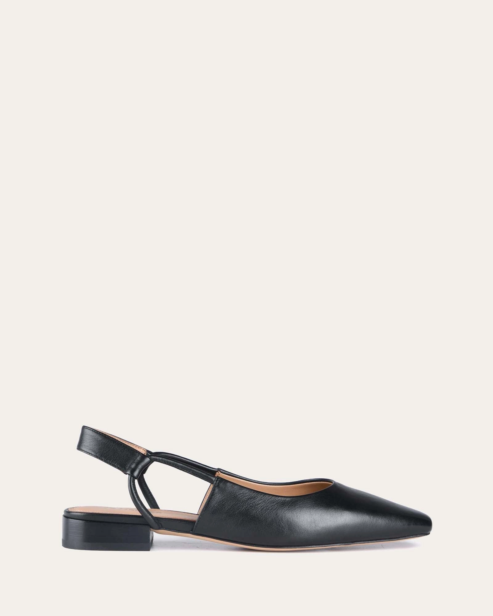 Sleek Citywear Edge And Ease Larissa Dress Flats Black Leather