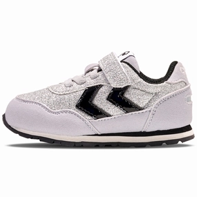 Refined Streetwear Lifestyle Built Hummel Reflex Glitter Infant Sneakers Silver