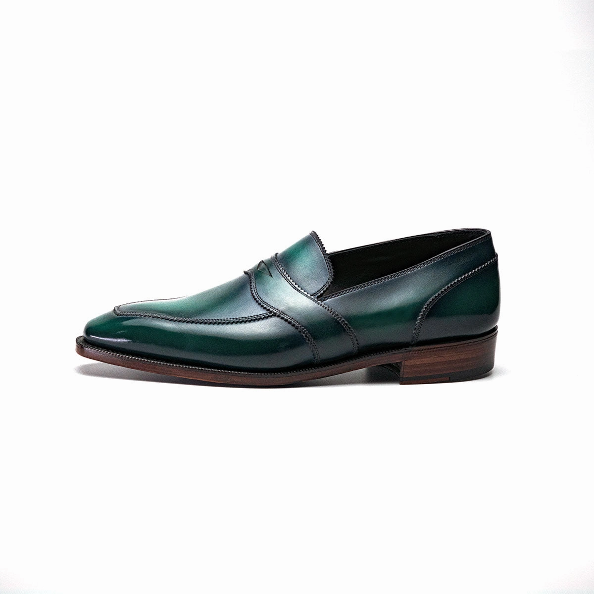 James Loafer - Emerald Handmade Patina Built For Motion Relaxed Refinement