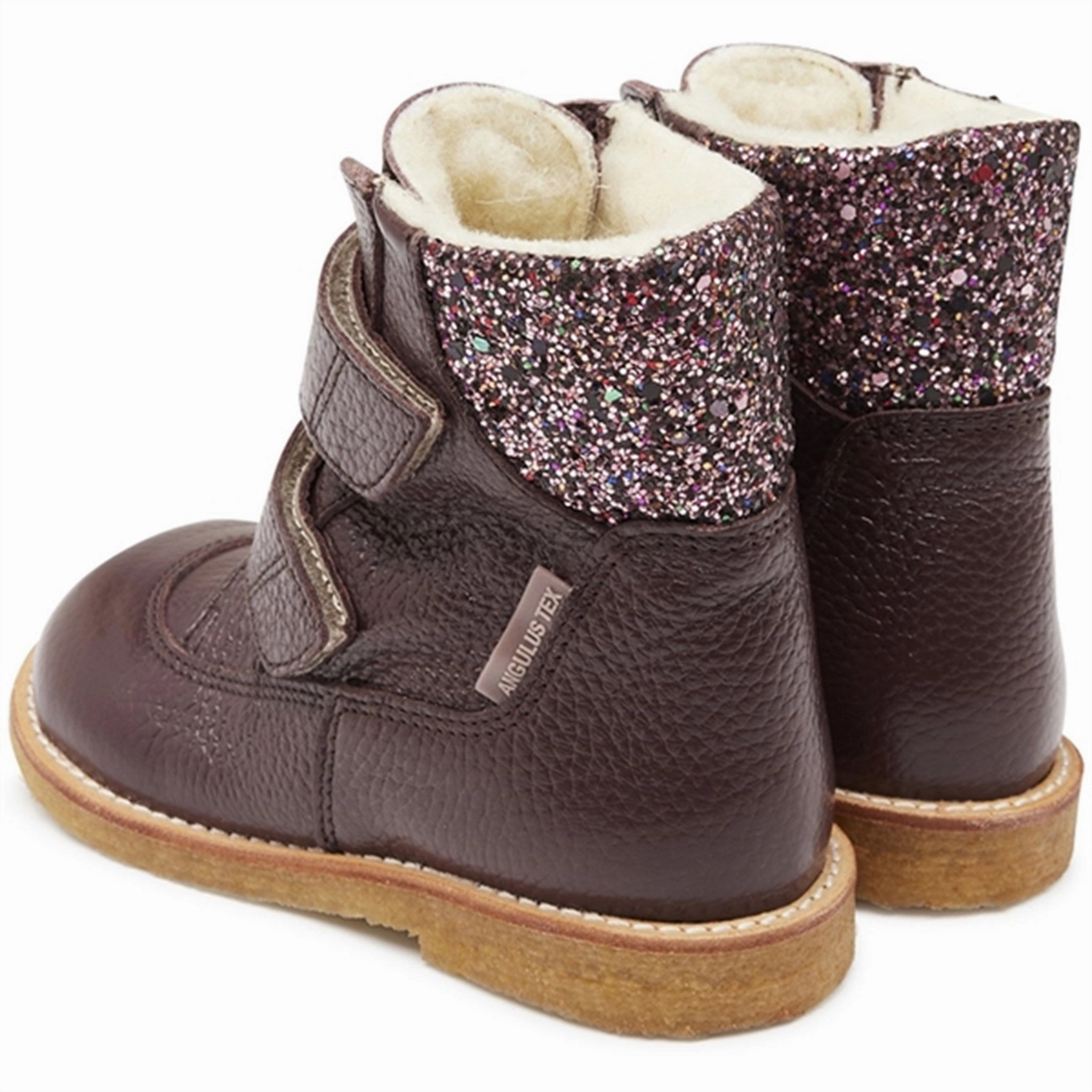 Angulus Tex-Boots With Velcro Bordeaux/Bordeaux Multi Glitter Urban Core