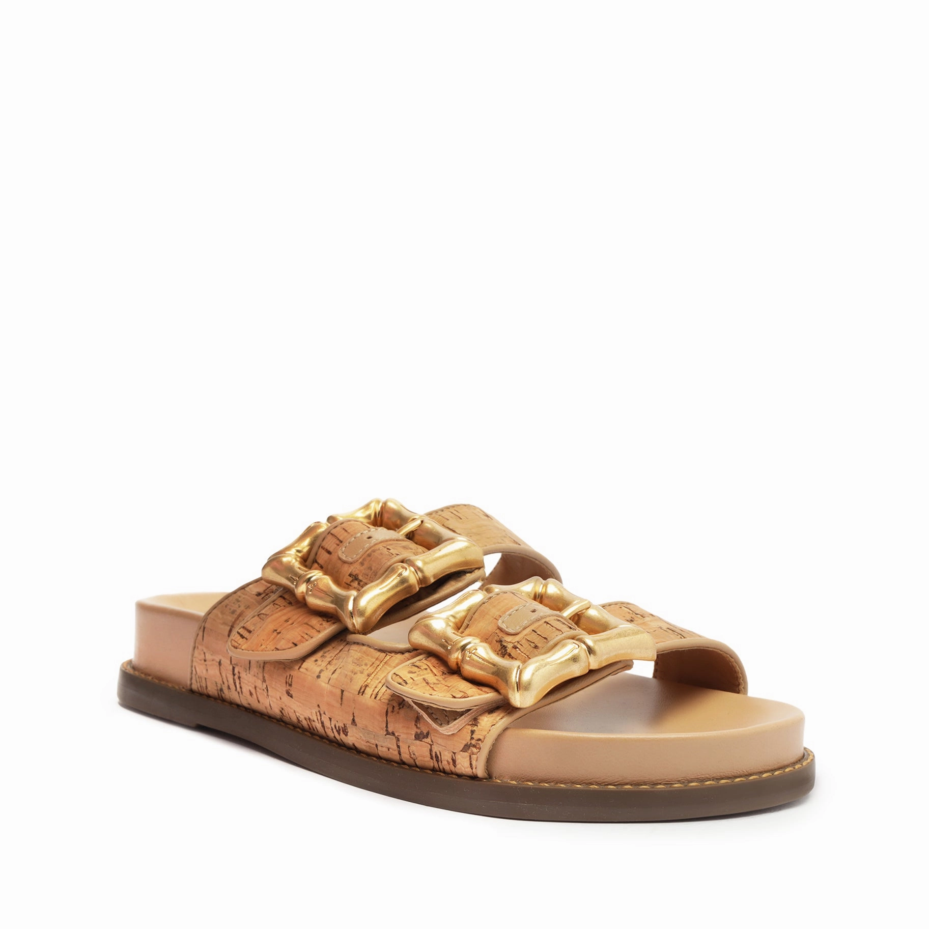 Enola Sporty Cork & Nappa Leather Sandal Smooth Layers
