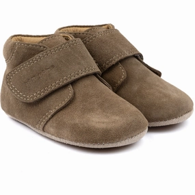 Pom Pom Khaki Suede Beginners? Shoe Velcro Season Crafted In Flow