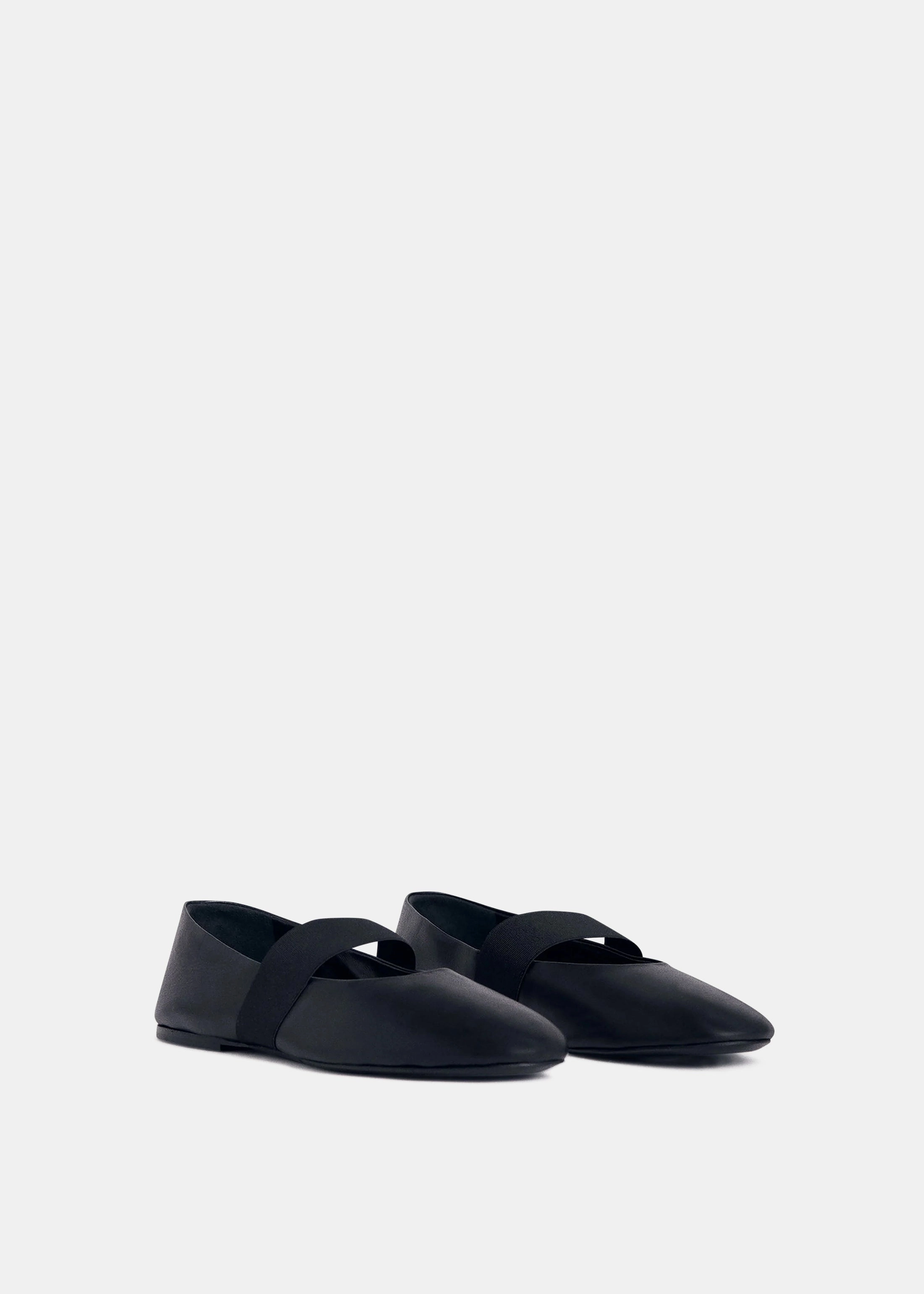 Modular Core Elastic Ballerina Flat In Black