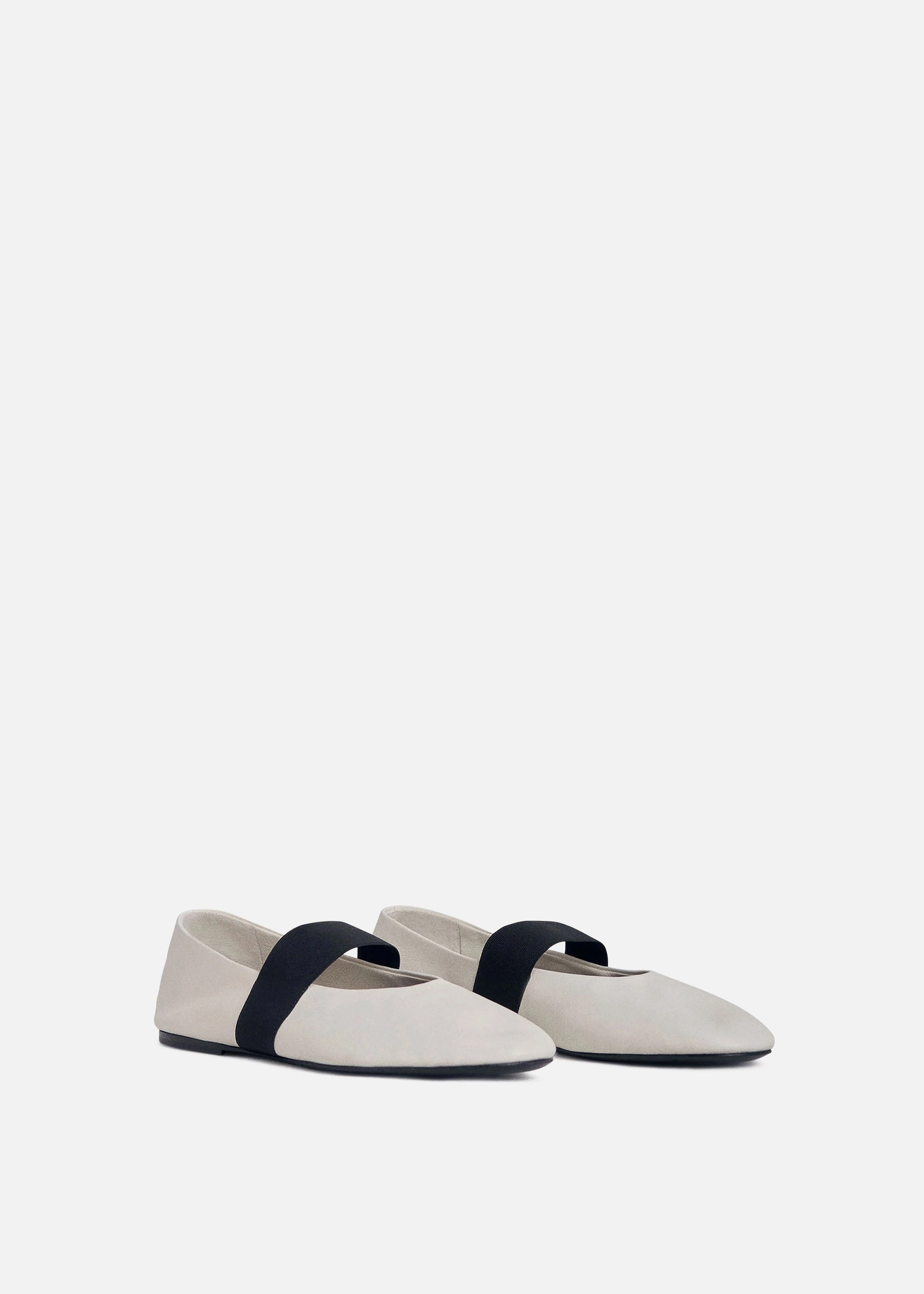 Elastic Ballerina Flat In Ivory City-Fit