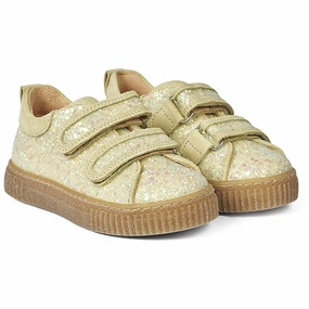 Angulus Glitter Sneaker M. Velcrolukning Lys Gul Glitter/Lys Gul All-Day Rhythm