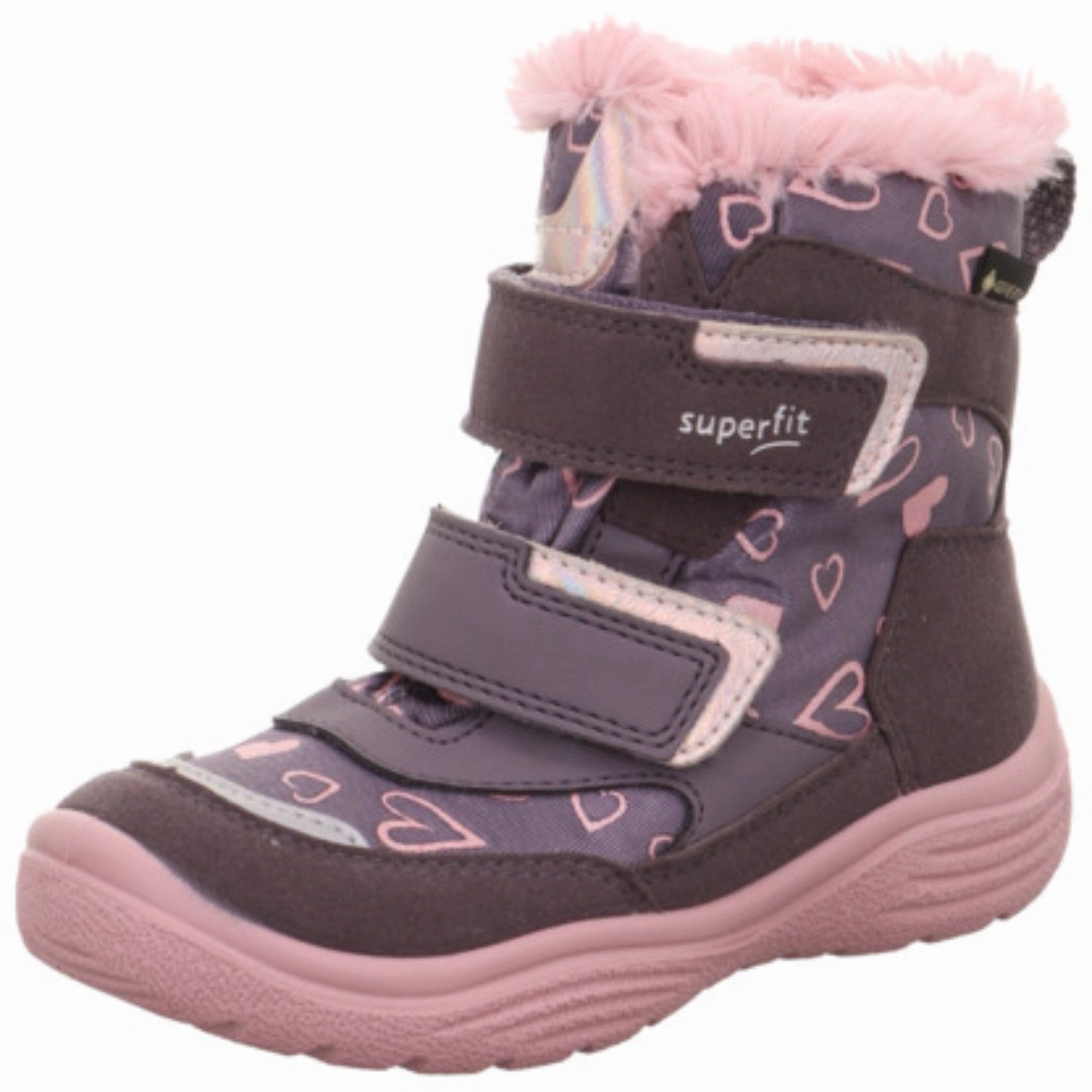 Ease In Design Modern Motionwear Superfit Purple/Rose Crystal Girls' Slip-On Velcro Zip Boots