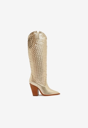 Essentials On Point Ella Woven Metallic Leather Boot