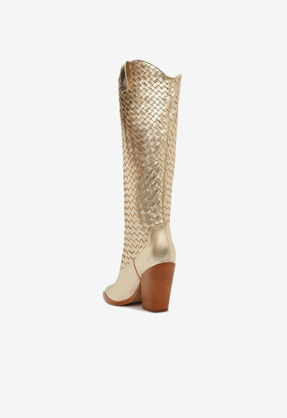 Ella Woven Metallic Leather Boot Edge In Motion Function-Refined