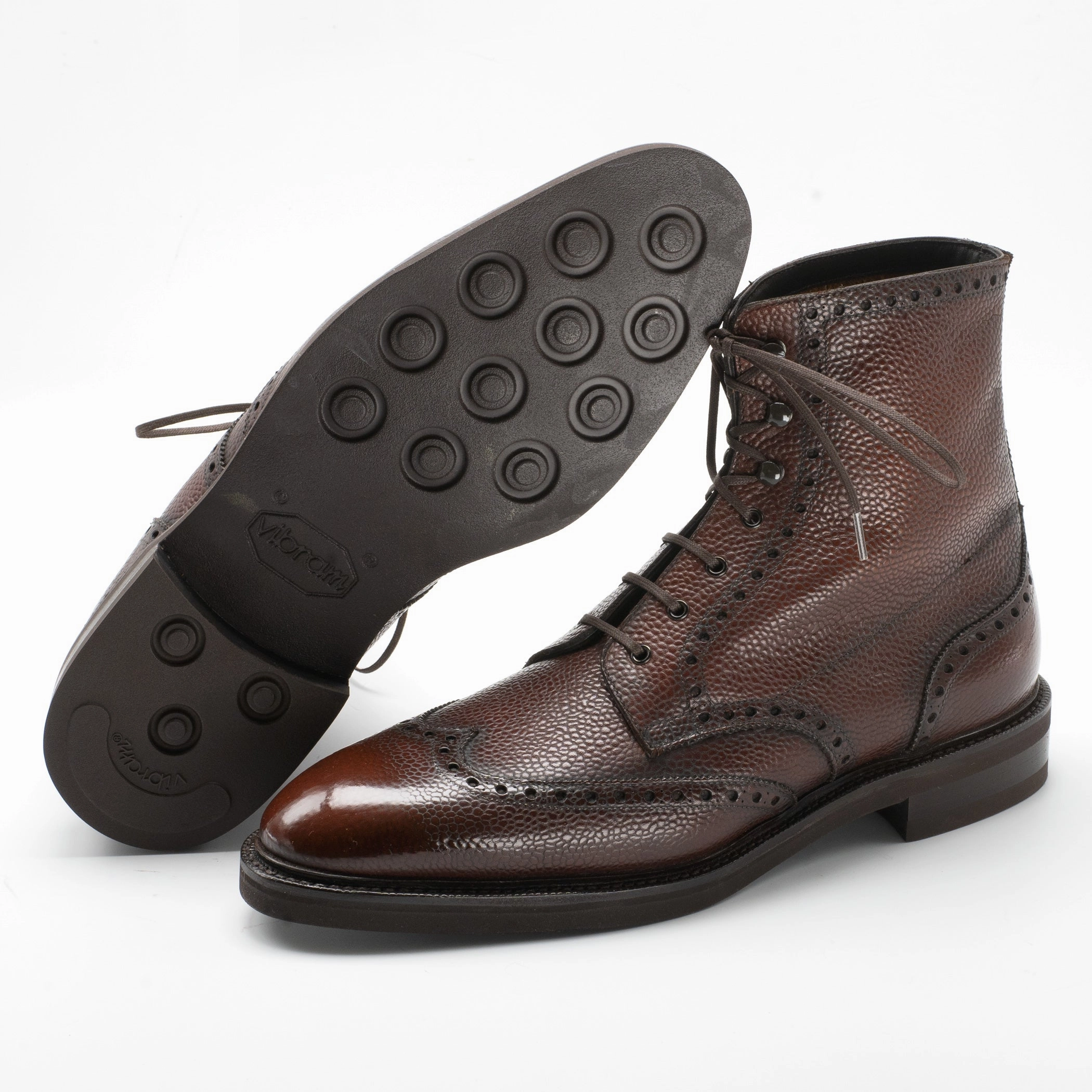 Wear With Intent Ellington Wingtip Derby Boot Mto - Dark Caramel