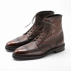 Bold Looks Updated Basics Ellington Wingtip Derby Boot Mto - Dark Caramel