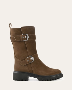 Progressive Edge Fit-Flow Elliot Flat Ankle Boots Bark Suede