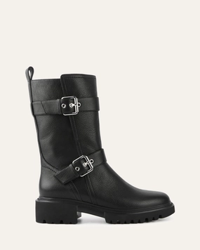 Effortless Edge Elliot Flat Ankle Boots Black Leather