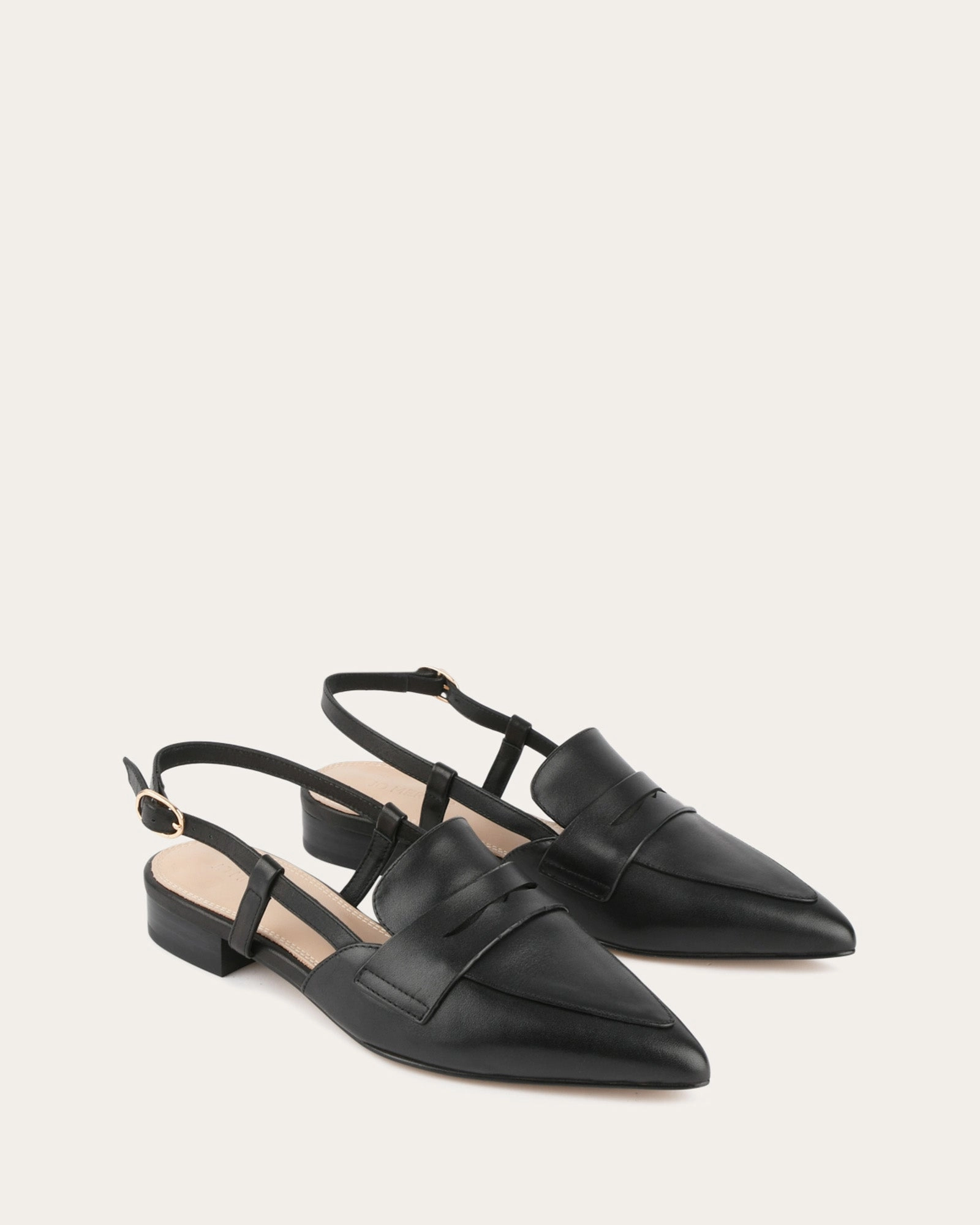 Eloise Dress Flats Black Leather Smart Function Streamlined Look