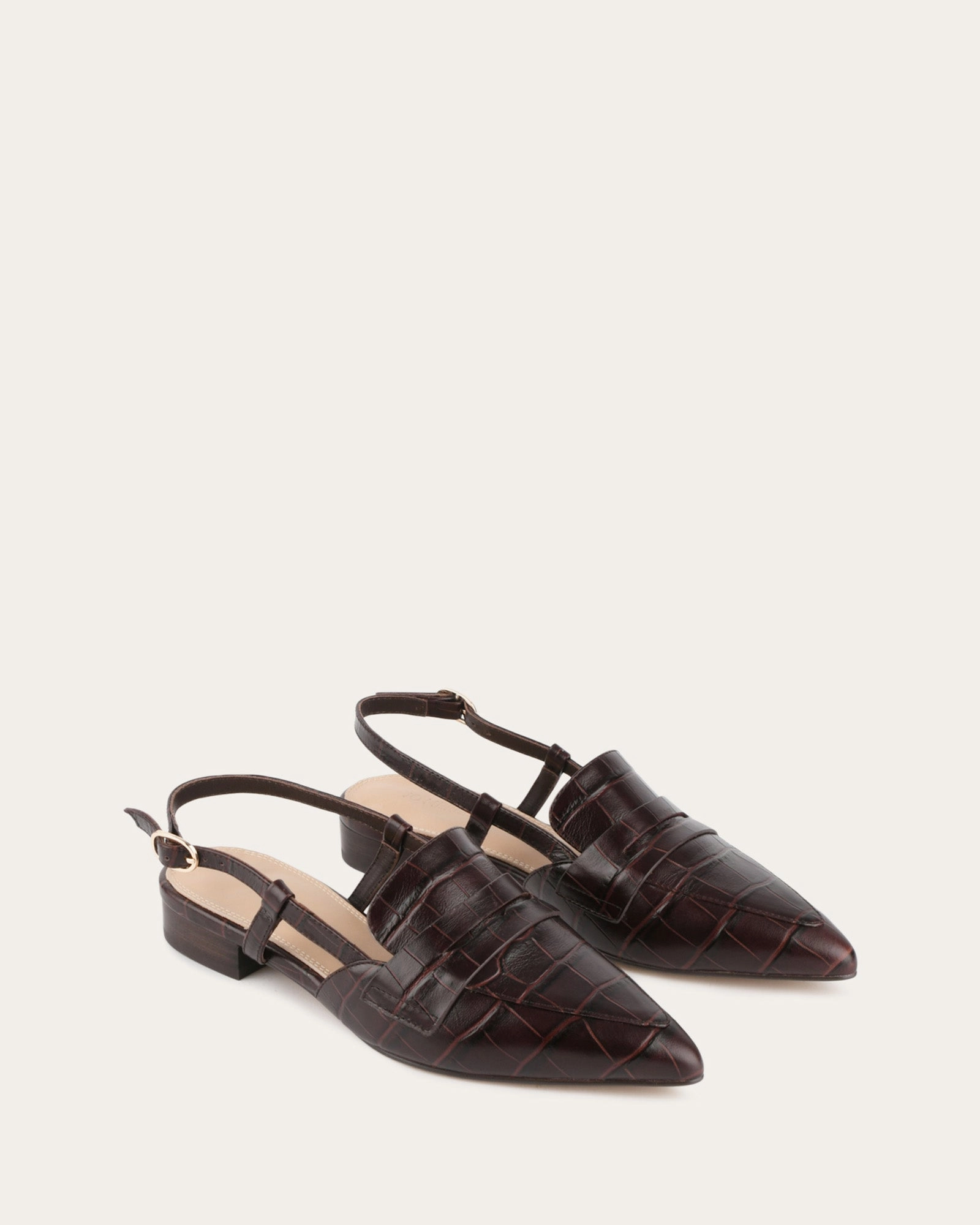 Eloise Dress Flats Chocolate Croc Bold Minimal Motion Meets Design