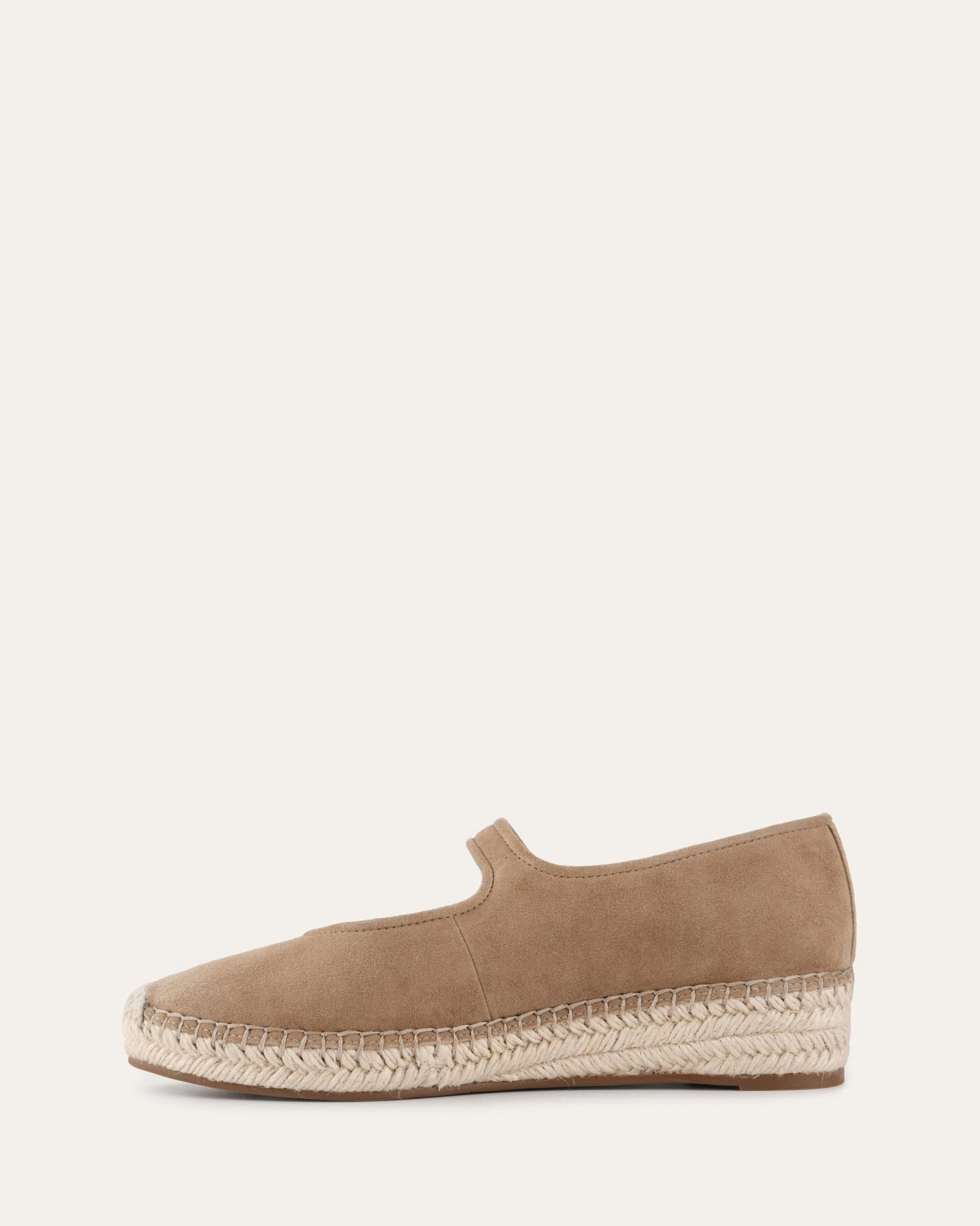 Elsie Flat Espadrilles Latte Suede Adapt Your Pace Flow-Forward