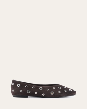 Elton Ballet Flats Bitter Choc Suede Layer Your World Core Movement
