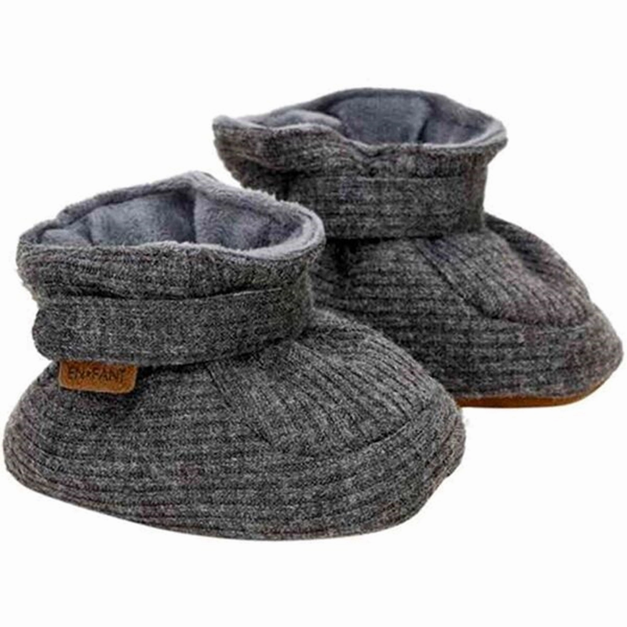 En Fant Baby Slippers Dark Grey Melange Refined Silhouette Curated Looks
