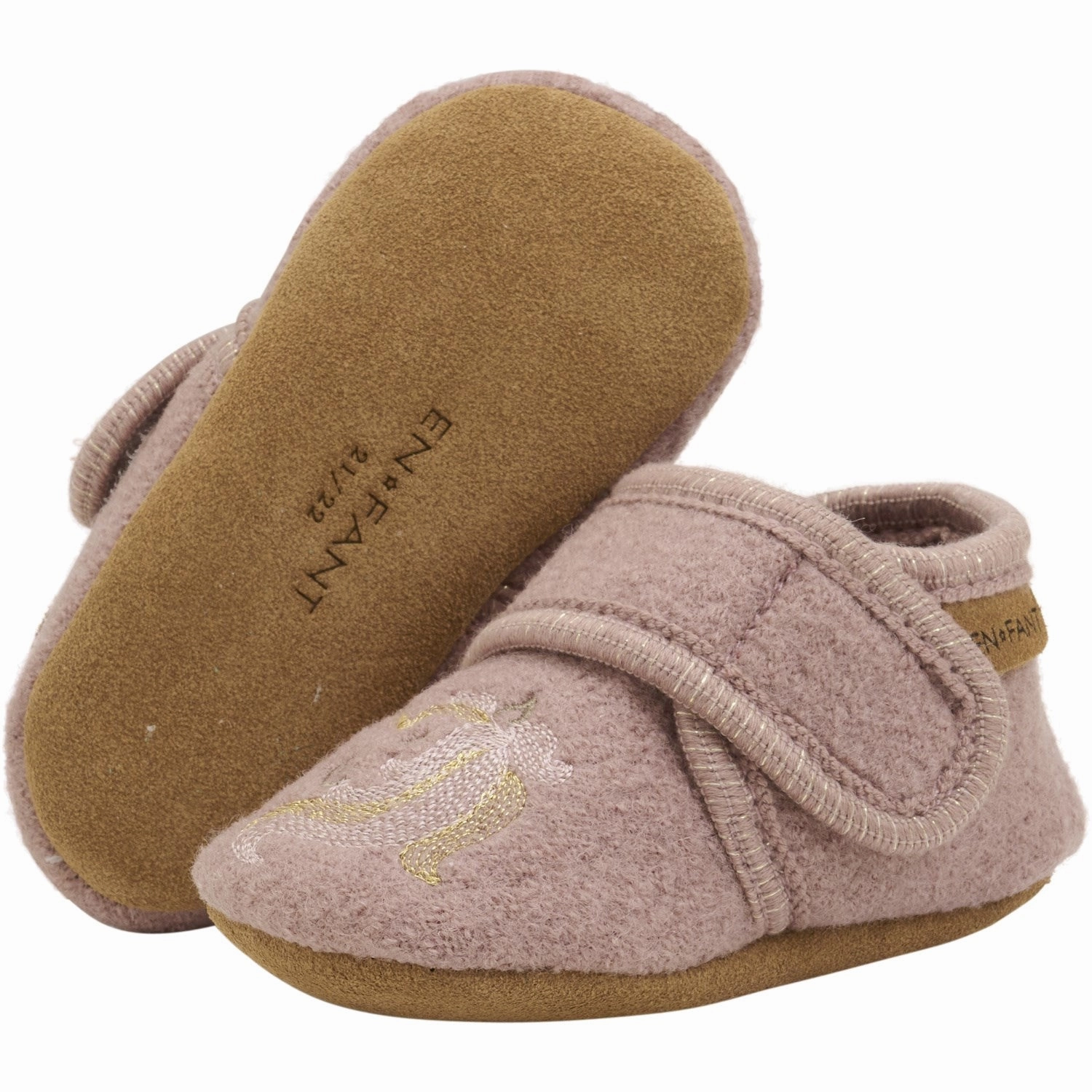 En Fant Bark Wool Slippers With Embroidery Everyday Function