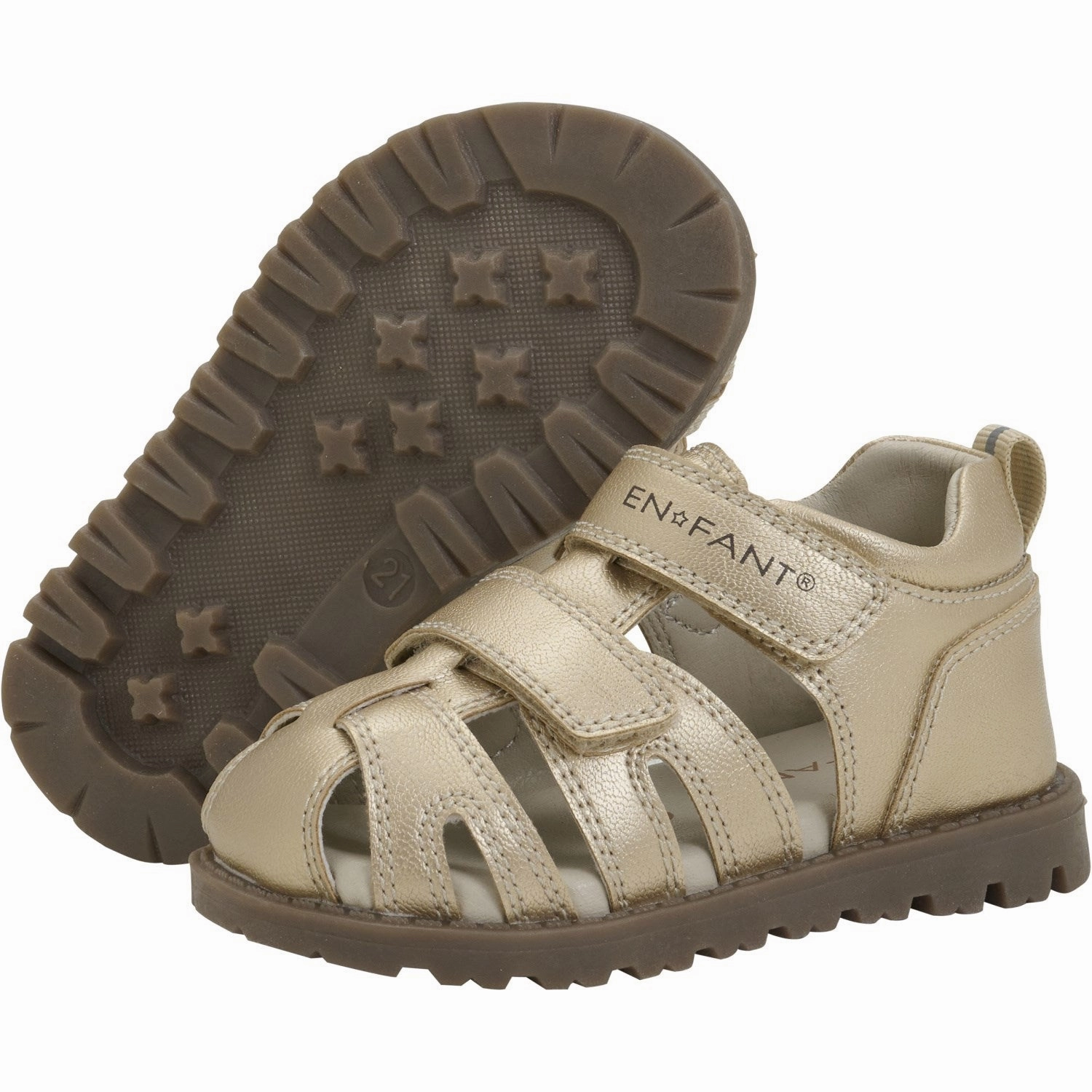 Clean Aesthetic En Fant Champagne Beige Sandal Velcro