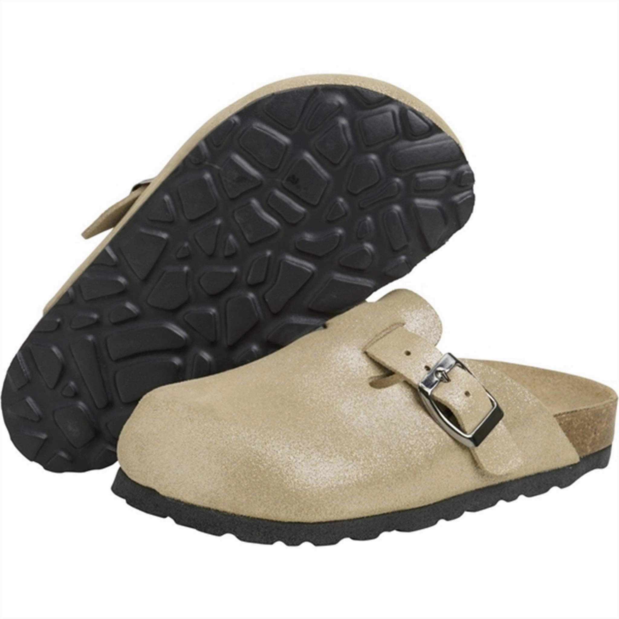 Bold Details Flow In Motion En Fant Slippers Nubuck Leather Champagne Beige