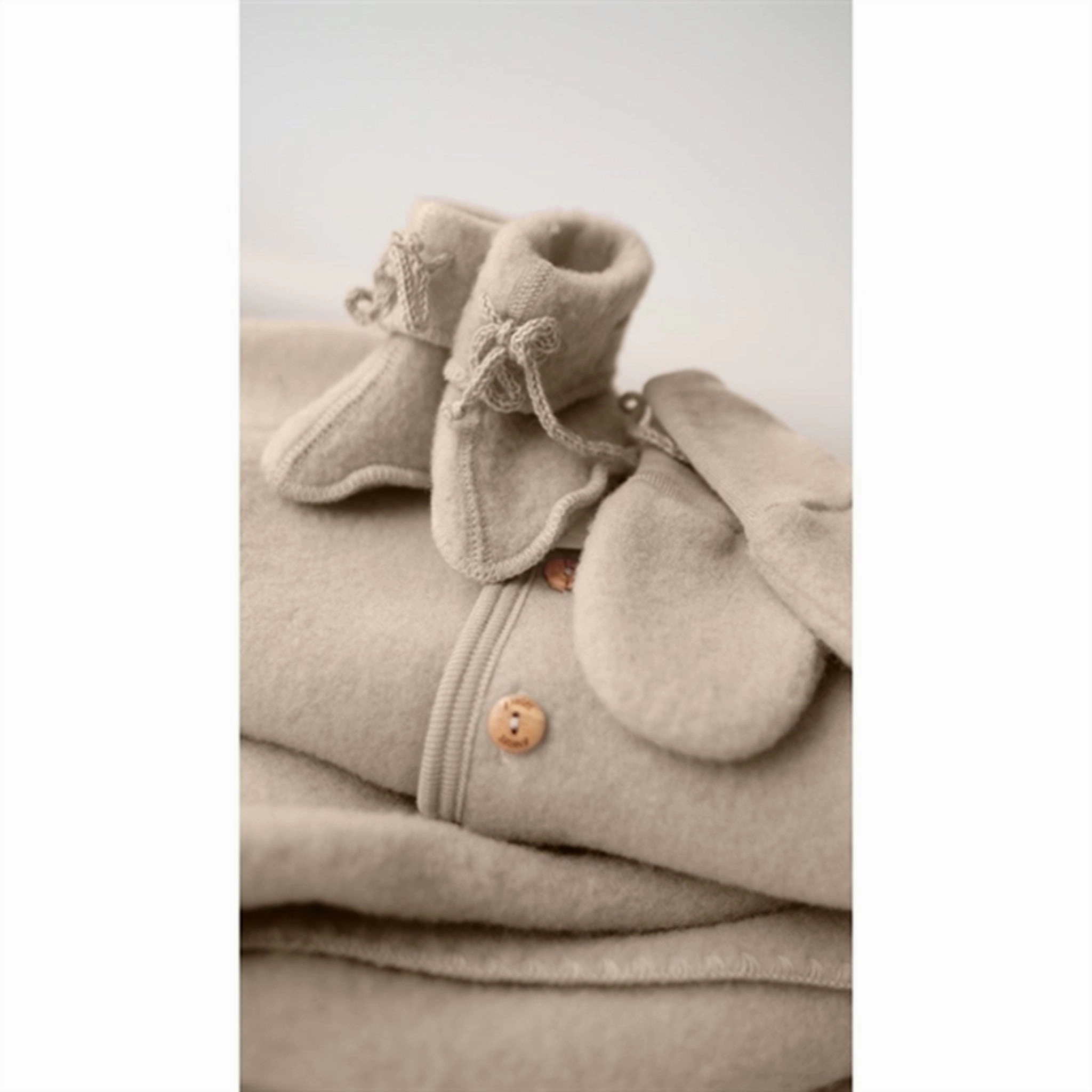Engel Baby-Bootees With Ribbon Sand Mlange Refined Moves Crafted In Flow
