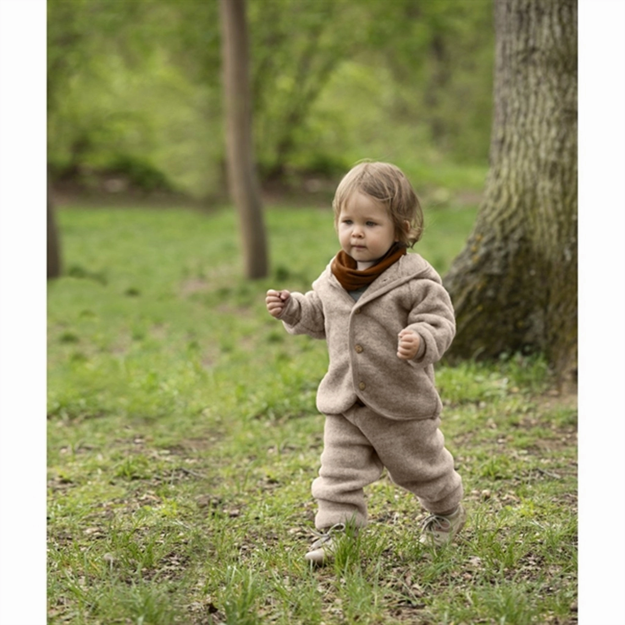 Effortless Minimal Engel Baby-Bootees With Ribbon Sand Mlange