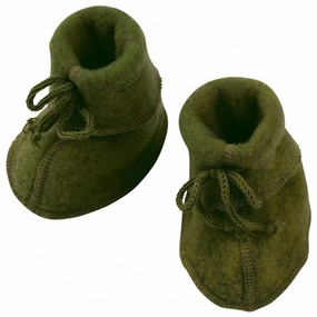 Daily-Ready Engel Baby Booties W. Ribbon Reed Melange