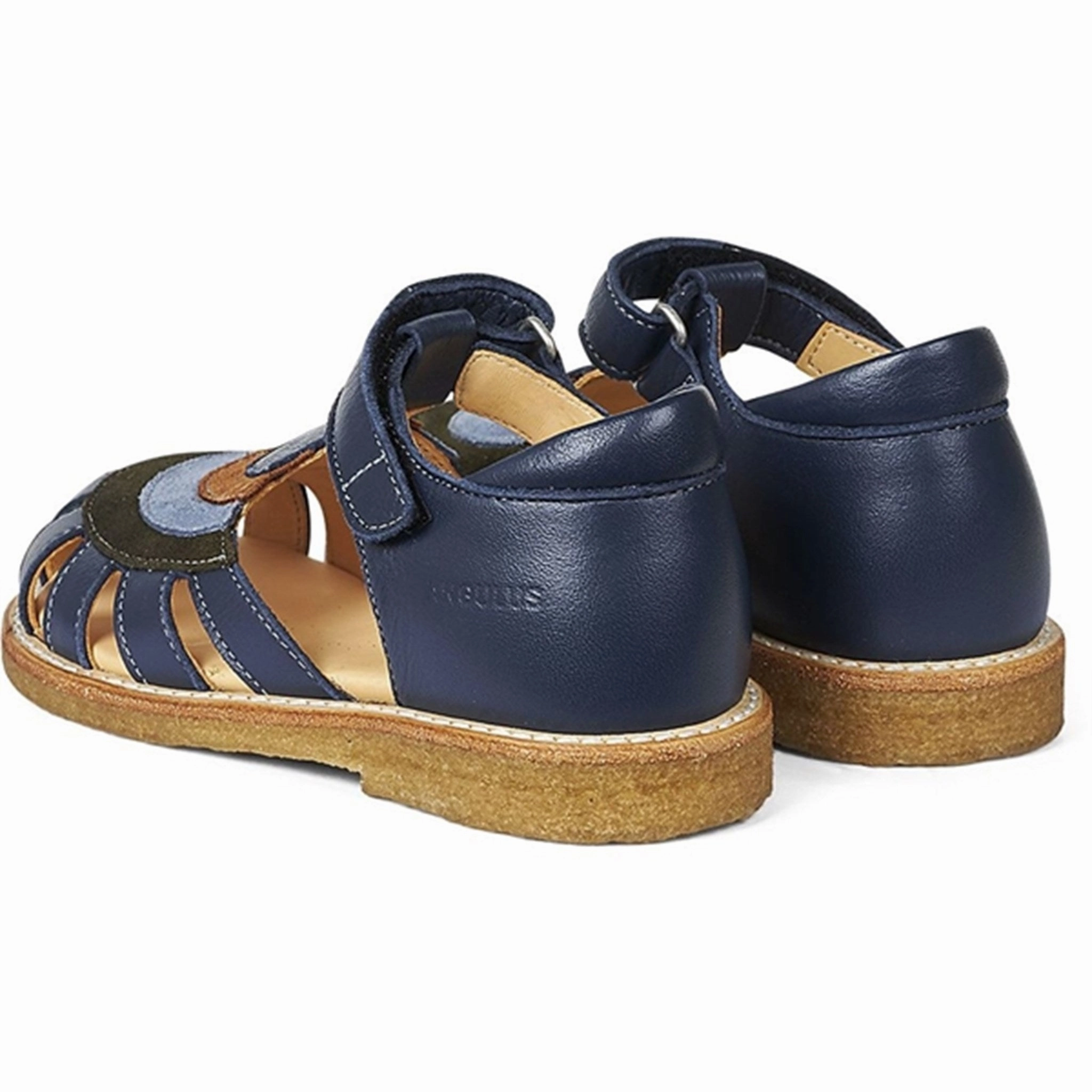 Movement Readywear Angulus Sandal W. Rainbow And Velcro Navy/Dark Green/Blue/Cognac
