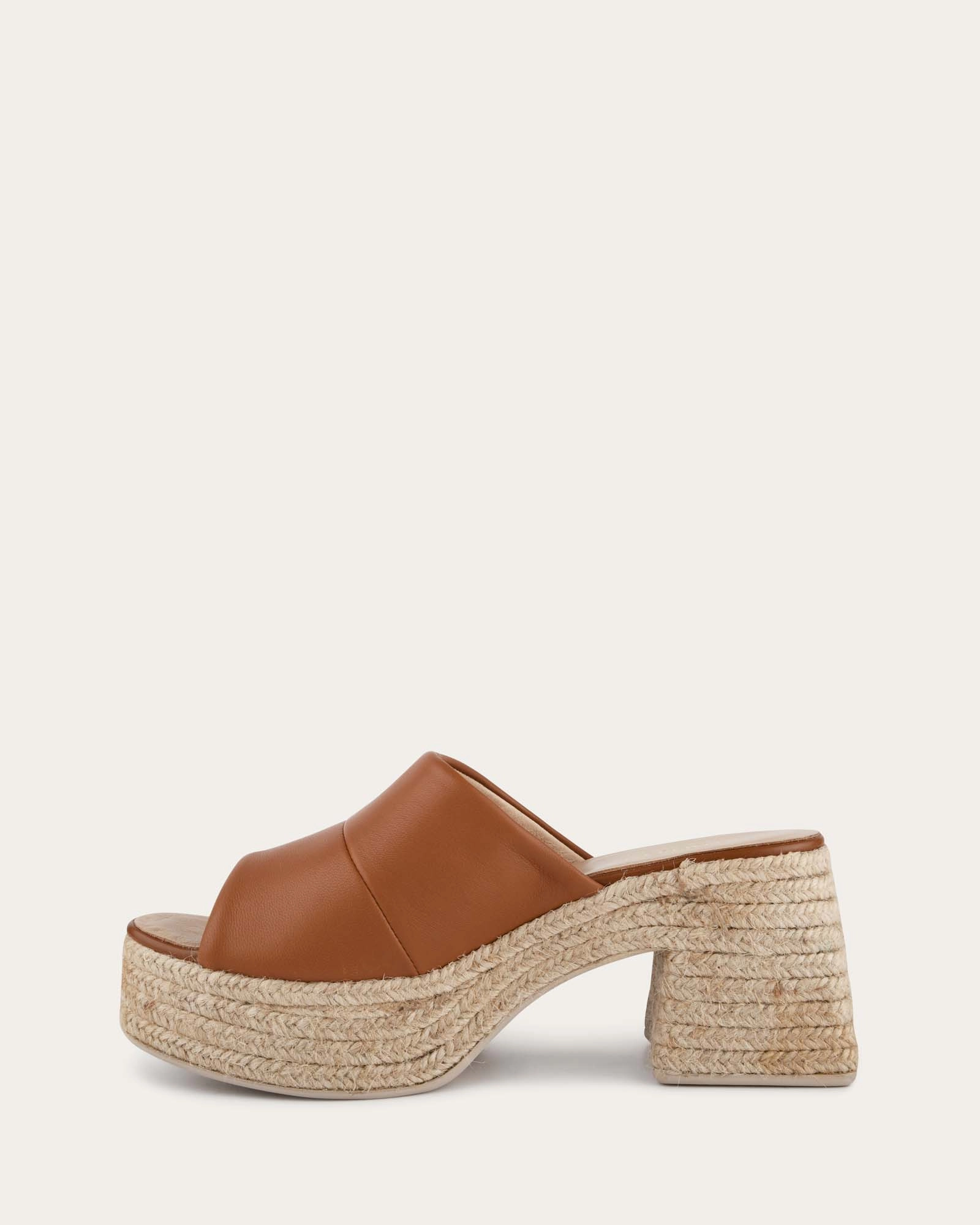 Kristen High Heel Espadrille Sandals Tan Leather Purely You Performance Living