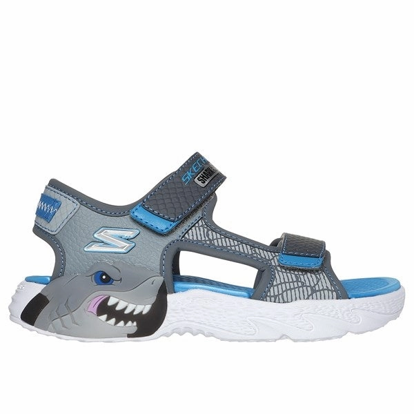 Skechers Creature Splash River Sandal Charcoal Blue Street Motion
