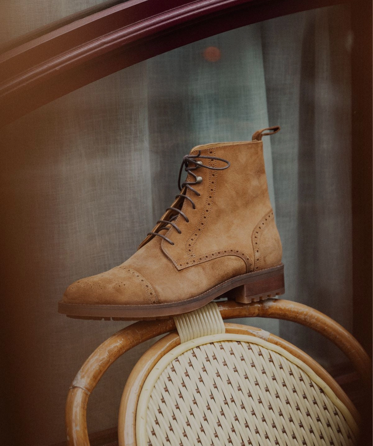 Reimagined Comfort Ernesto Camel Suede Ankle Boots