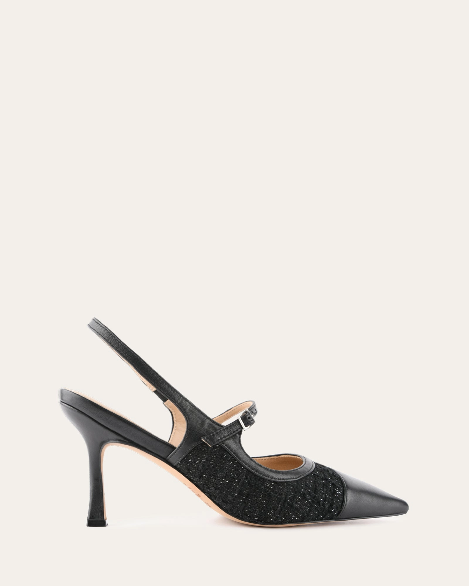 Beyond The Basics Essential Edge Ascot High Heels Black Tweed