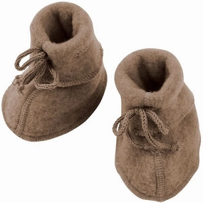 Crafted To Move Function First Engel Baby Booties W. Ribbon Walnuss Melange