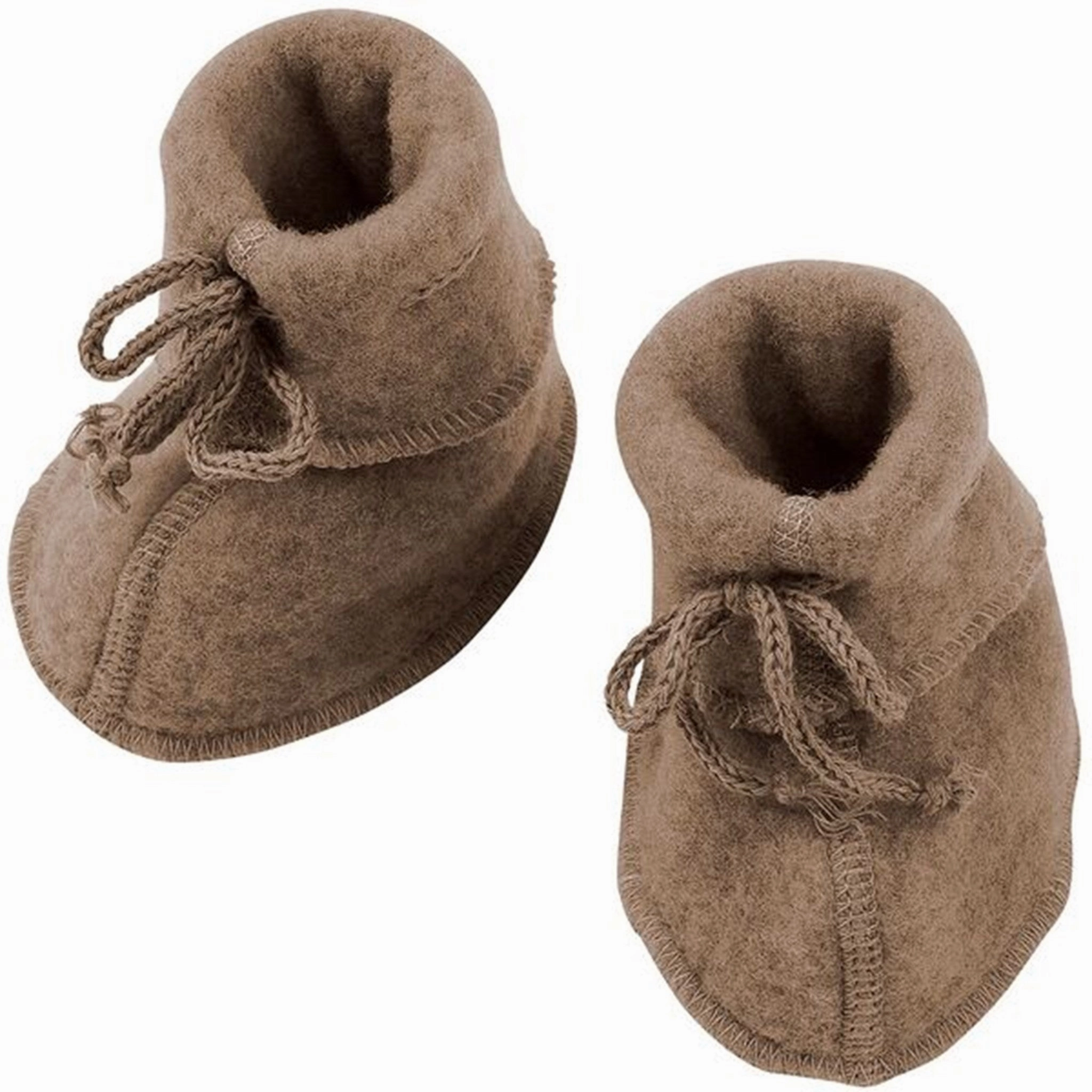 Crafted To Move Function First Engel Baby Booties W. Ribbon Walnuss Melange