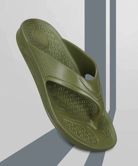 Paragon Men'S Olive Green Slippers | Comfortable Everyday Use Slippers Cool Confidence Modern Momentum