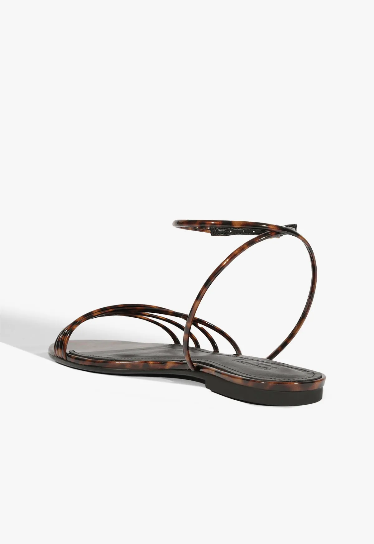 Inez Animal Print Leather Flat Sandal Cool Motion