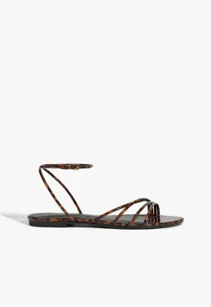 Shaped For Flow Inez Animal Print Leather Flat Sandal
