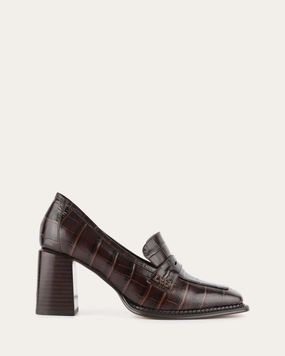 Rhythm Of Life Effortless Gear Delilah Mid Heel Loafers Chocolate Croc