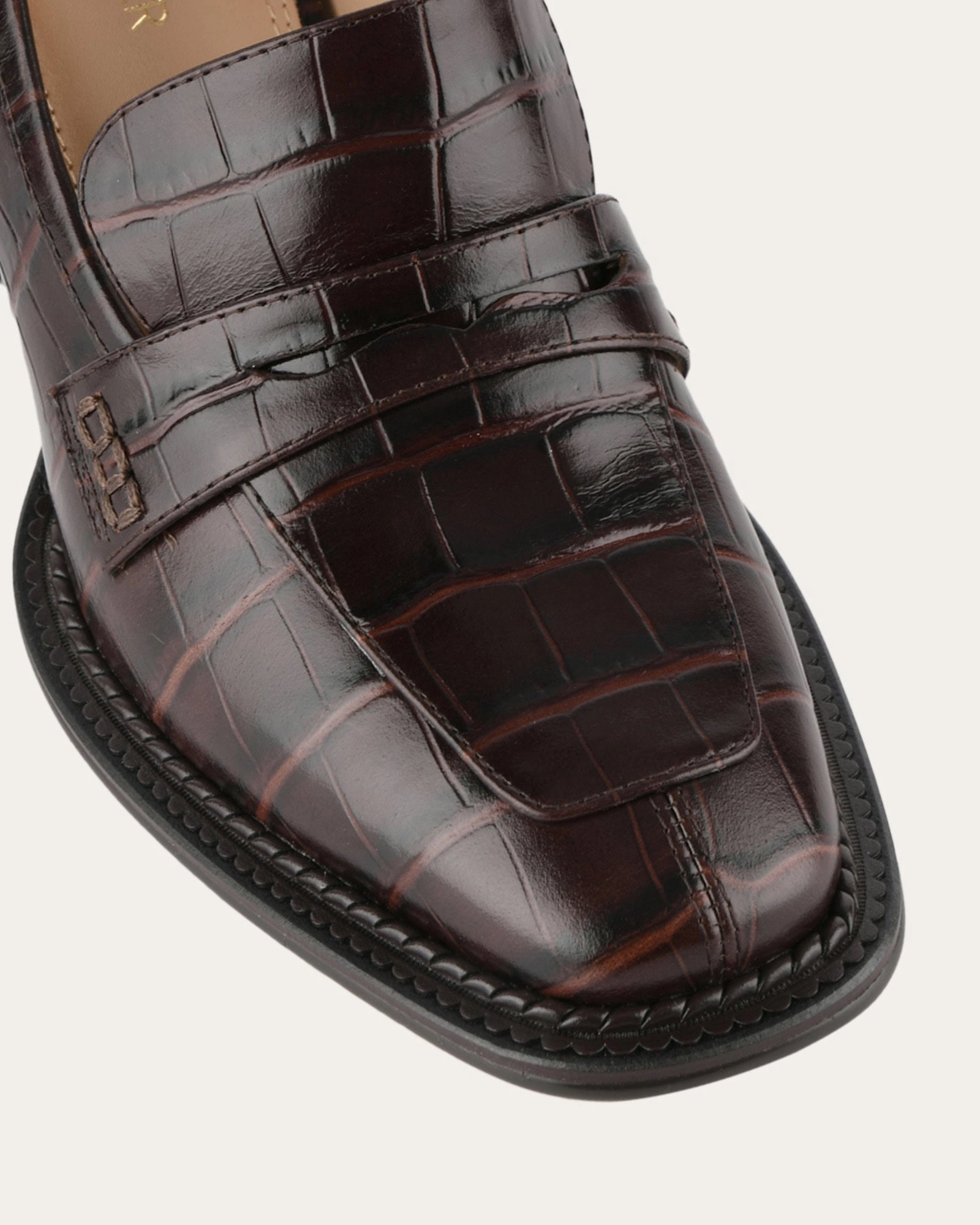 Forward-Looking Fit Delilah Mid Heel Loafers Chocolate Croc