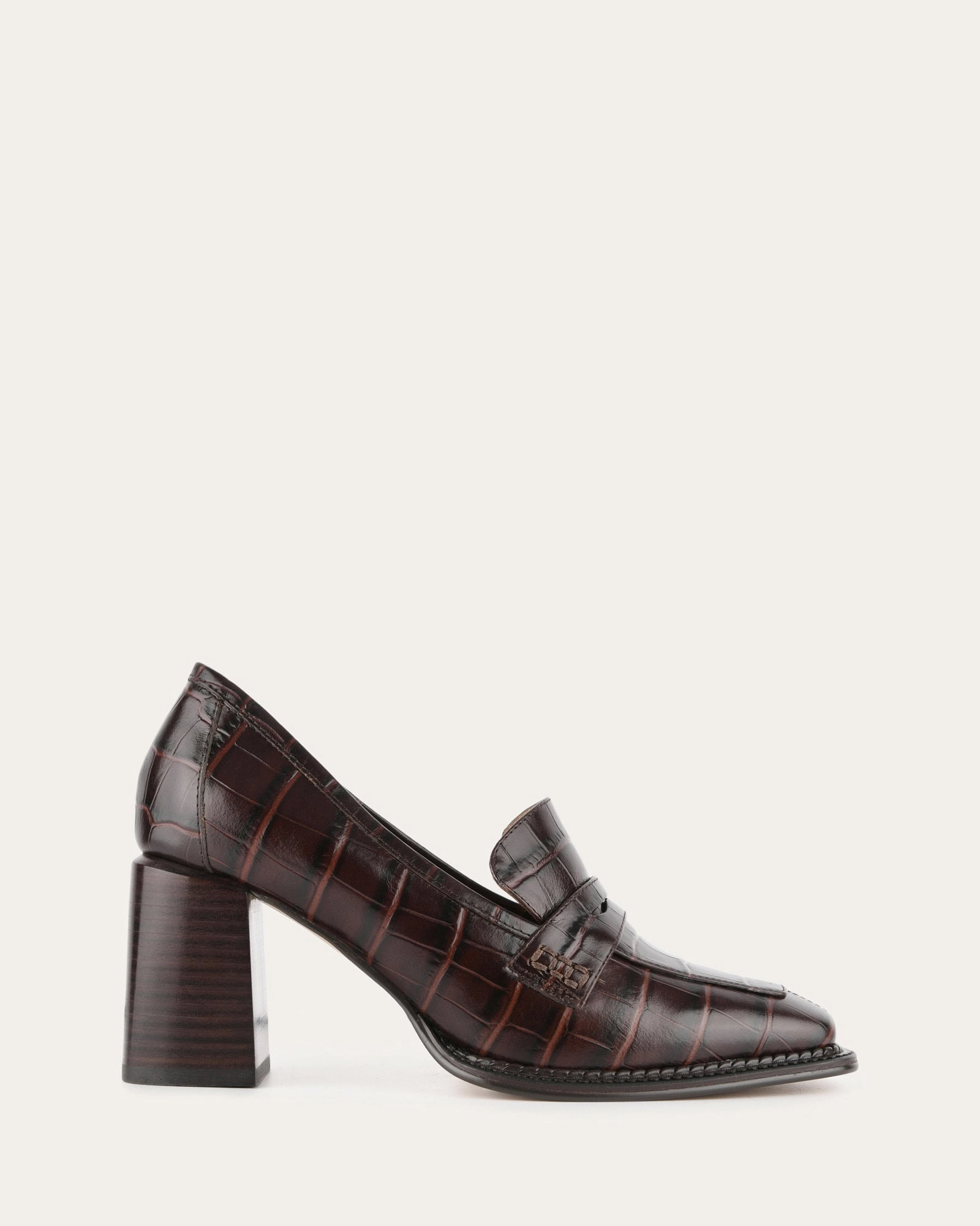 Rhythm Of Life Effortless Gear Delilah Mid Heel Loafers Chocolate Croc