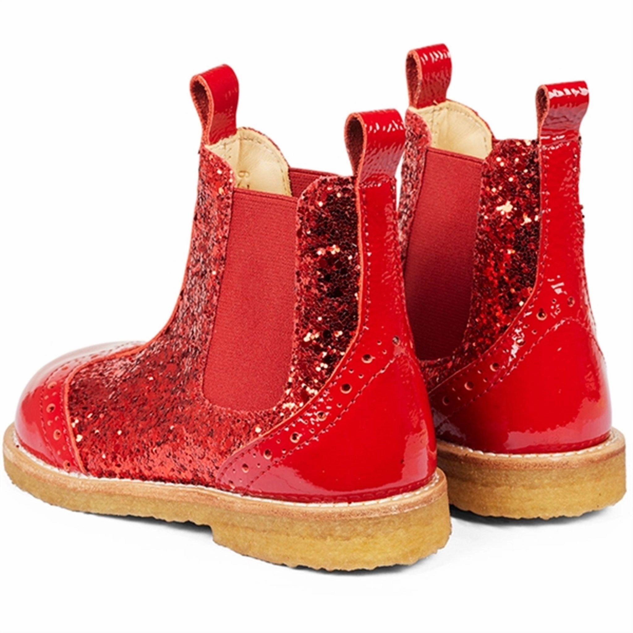 Bold And Clean Angulus Chelsea Boots With Glitter Red/Red/Red Elastic