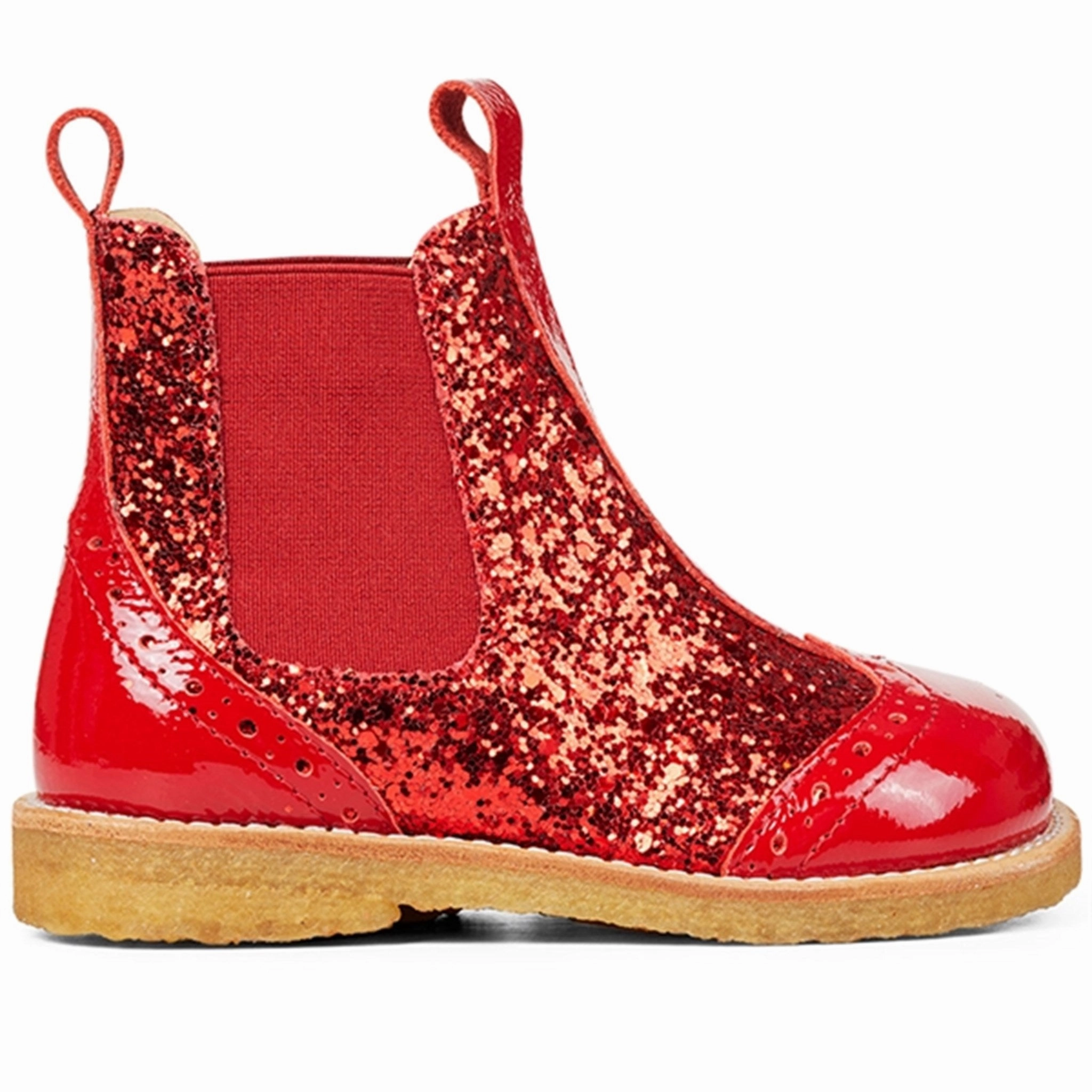 Minimalist Edge Functional Ease Angulus Chelsea Boots With Glitter Red/Red/Red Elastic